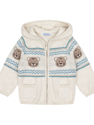 Mayoral Baby Boys Teddy Bear Knit Zip-Up Sweater