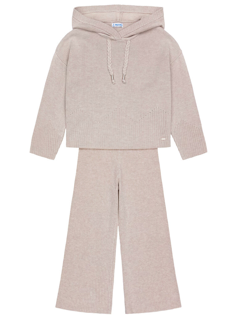 Mayoral Girls Oatmeal Knit Jogger Set