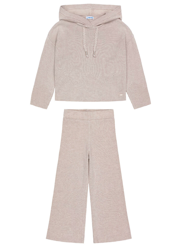 Mayoral Girls Oatmeal Knit Jogger Set