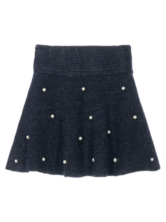 Mayoral Girls Navy Pearl Knit Skirt