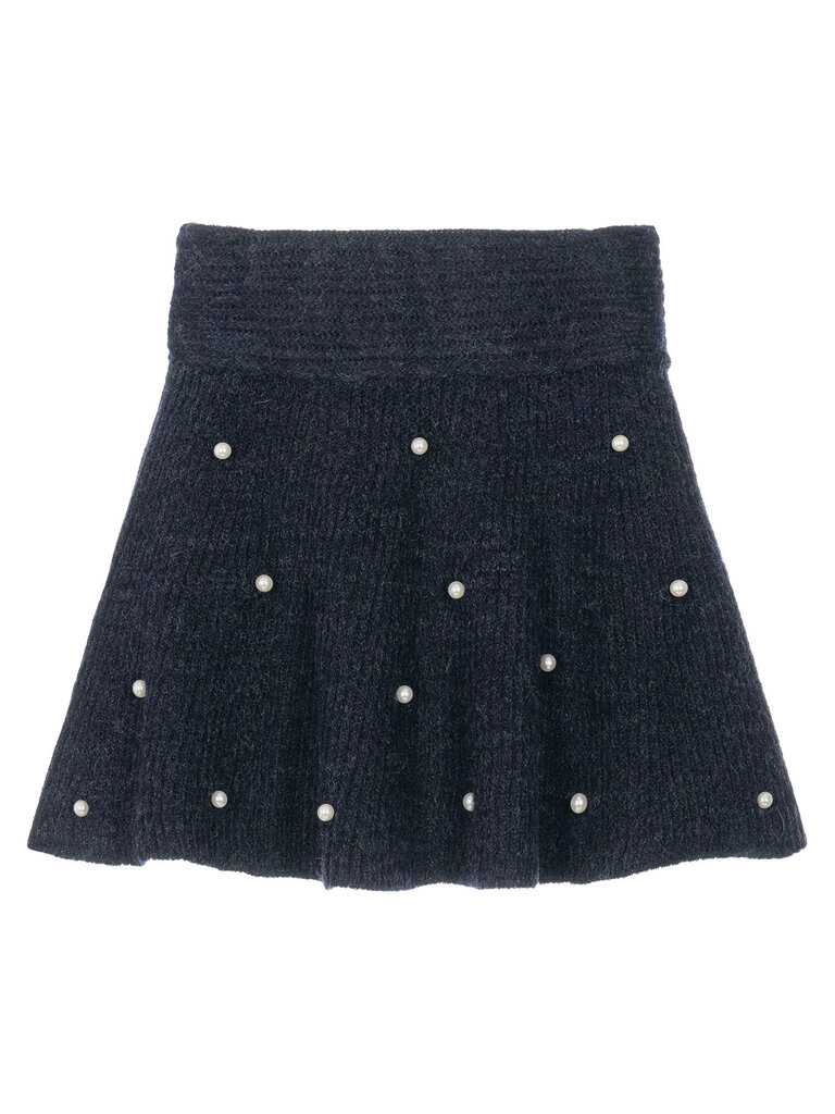 Mayoral Girls Navy Pearl Knit Skirt
