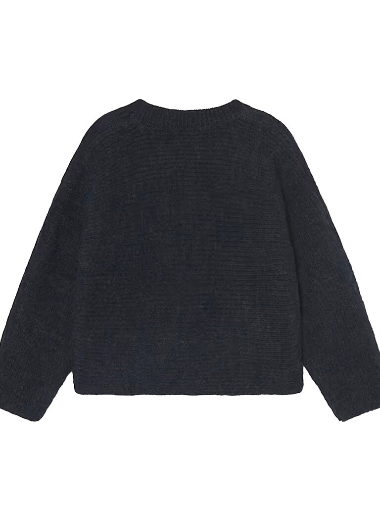 Mayoral Girl Navy Knit Sweater With Pearls