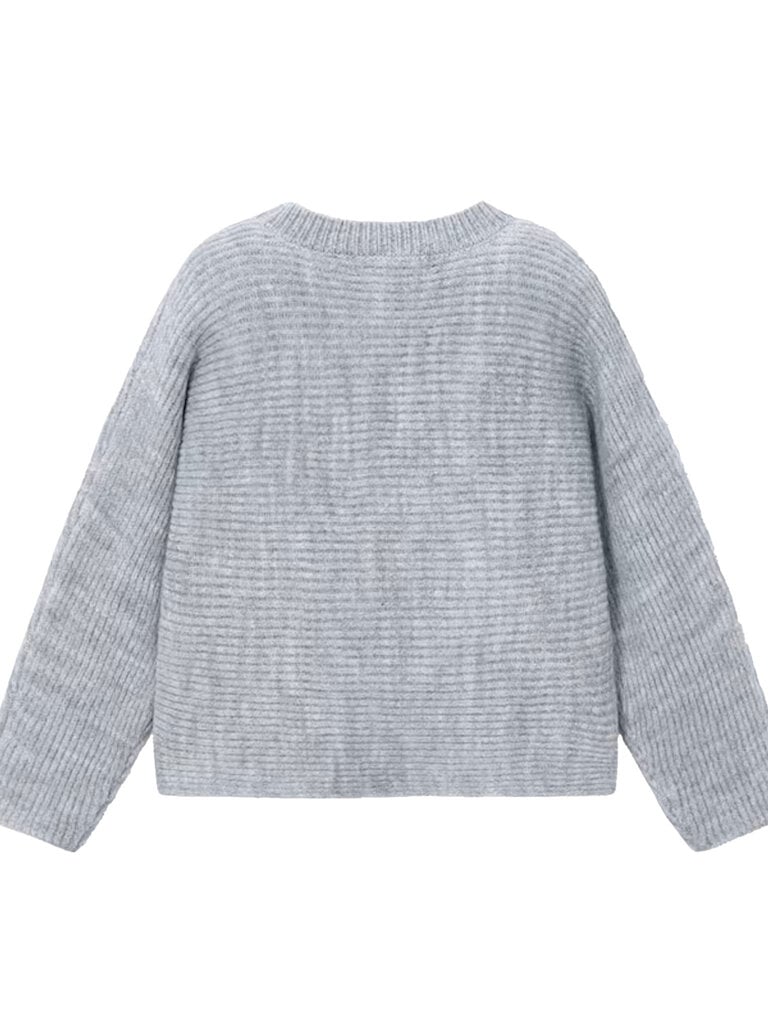 Mayoral Girls Grey Pearl Knit Sweater
