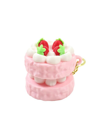 Strawberry Cake Fidget Clicker Keychain