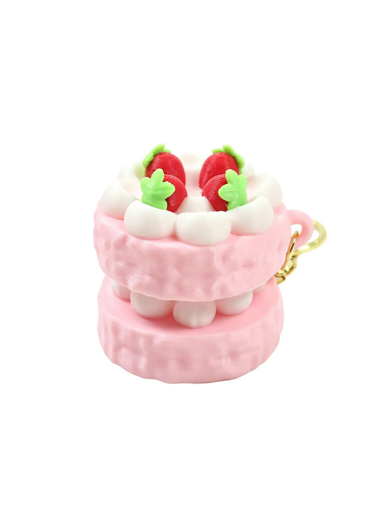 Strawberry Cake Fidget Clicker Keychain