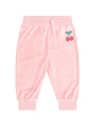 HUXBABY Cherry Emb Velour Trackpant