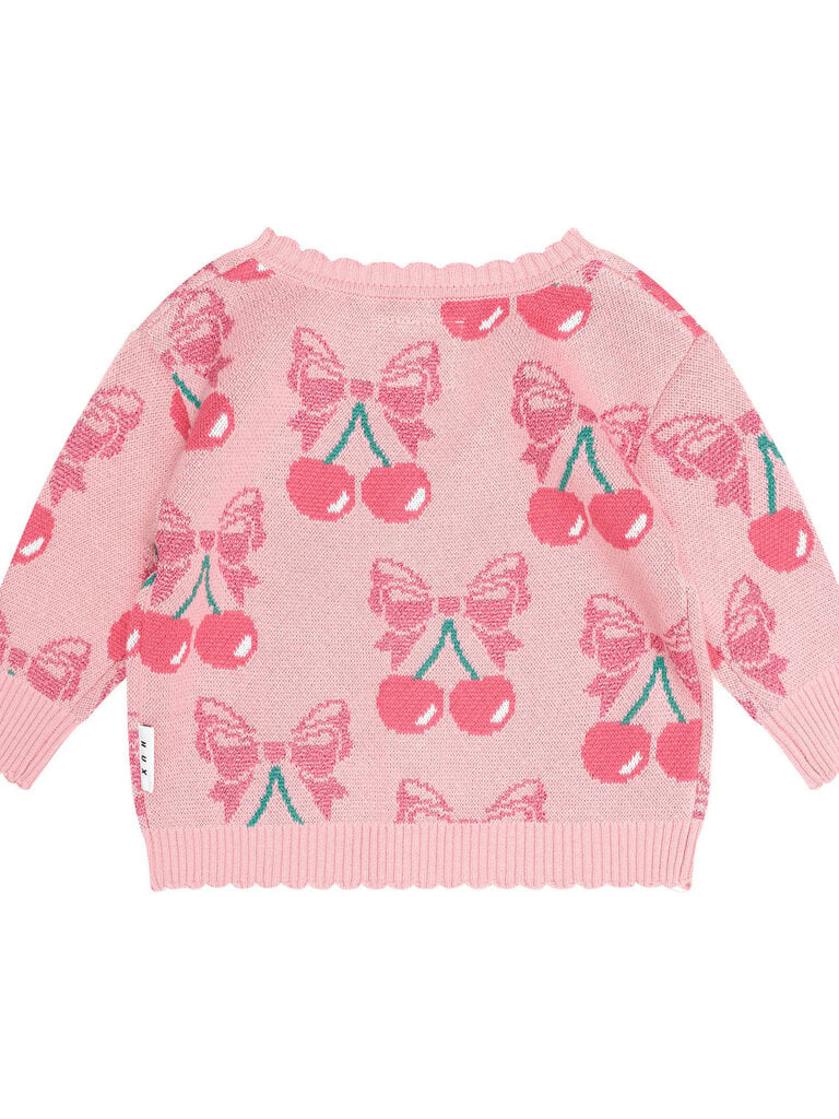 HUXBABY Cherry Bow Cardigan