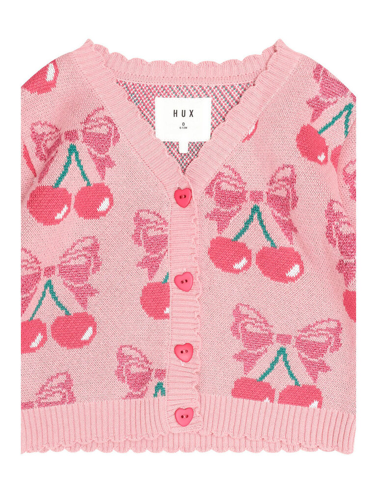 HUXBABY Cherry Bow Cardigan