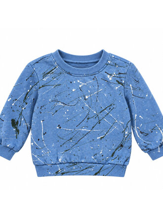 Californian Vintage Infant Dusty Blue Splatter Crew