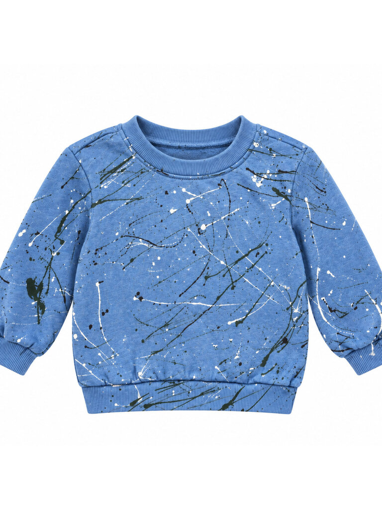 Californian Vintage Infant Dusty Blue Splatter Crew