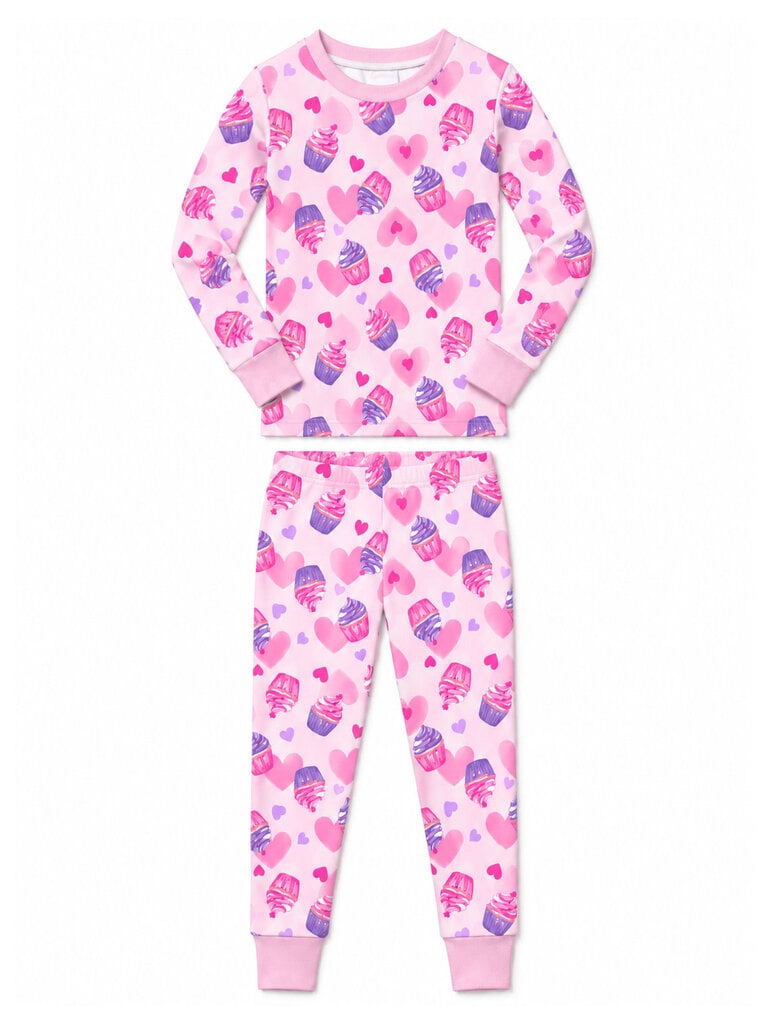 Baby Steps Cupcake & Heart Cotton Pajama Set