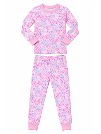 Baby Steps Pink Graffiti Hearts Pajamas