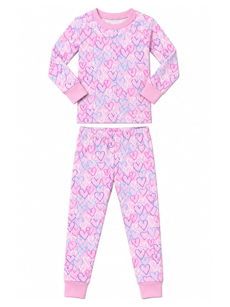 Baby Steps Pink Graffiti Hearts Pajamas
