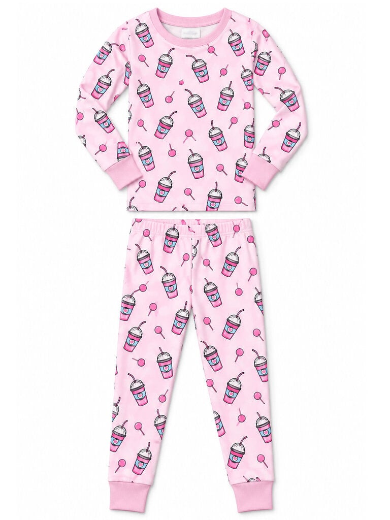 Baby Steps Pink Drink Pajamas