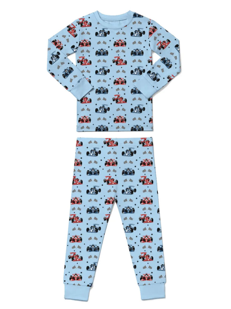 Baby Steps Blue Racetrack Pajamas