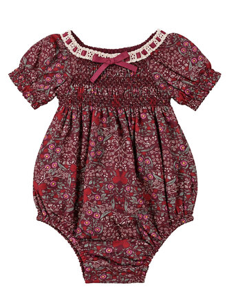 Ivy City Ribbon Garnet Garden Romper