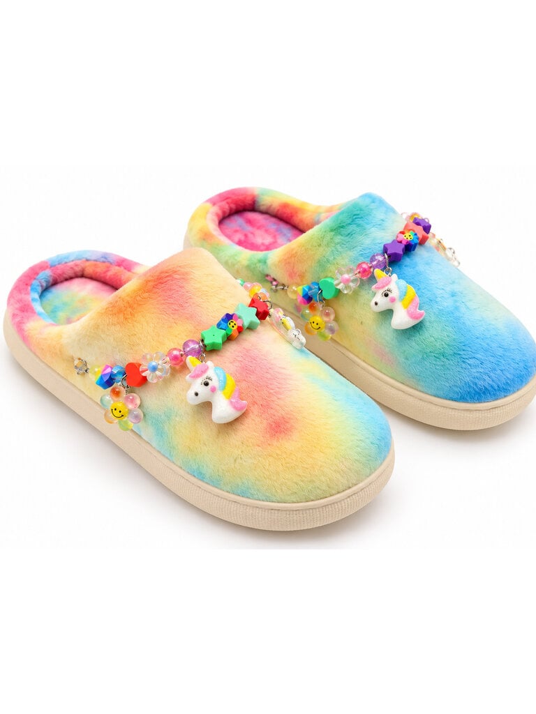 Bari Lynn Tie Dye Charm Slippers