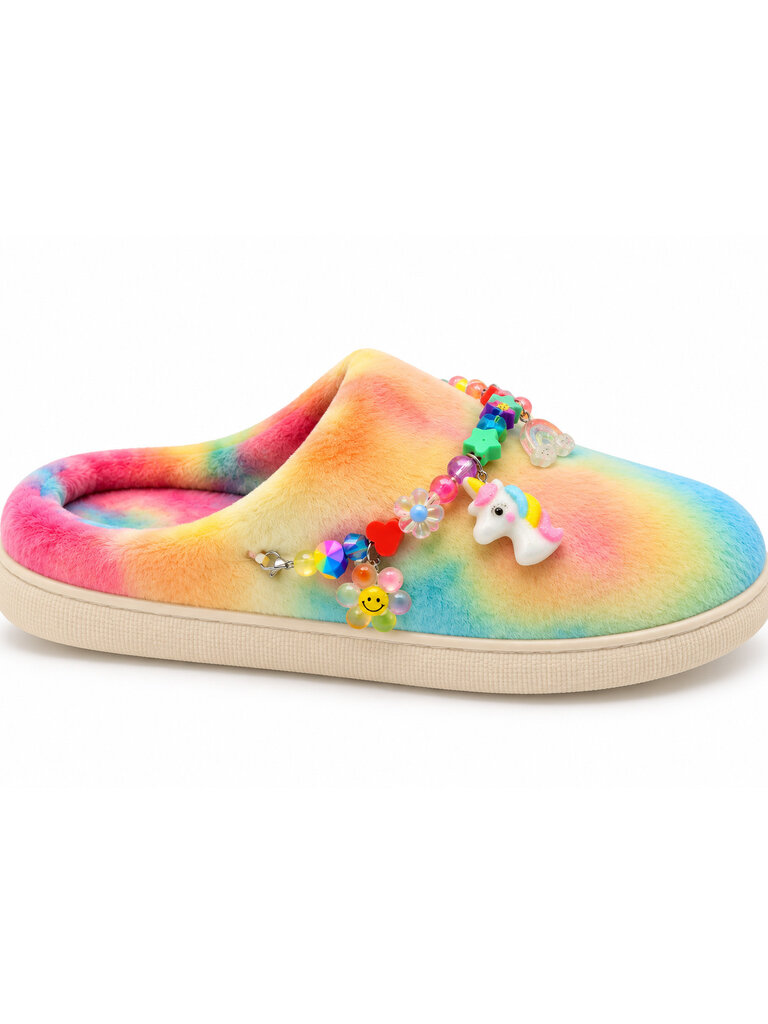Bari Lynn Tie Dye Charm Slippers