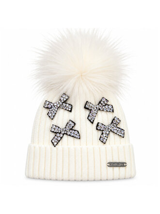 Bari Lynn Baby Crystallized Black Bow Hat