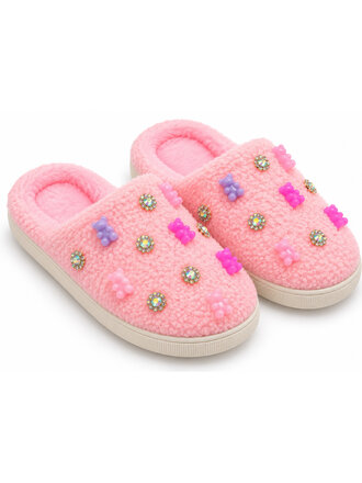 Bari Lynn Pink Gummy Bear Slippers