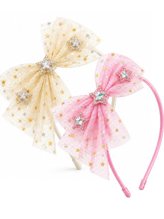 Bari Lynn Crystallized Star Tulle Headband