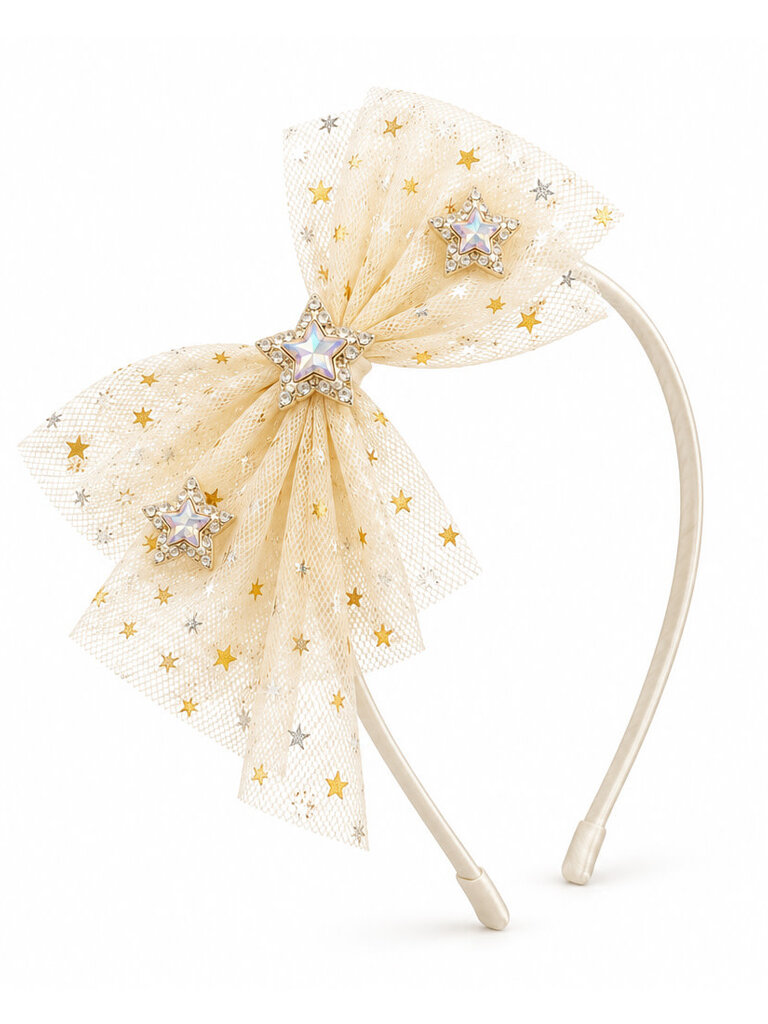 Bari Lynn Crystallized Star Tulle Headband