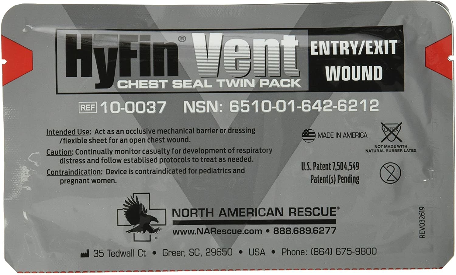 NORTH AMERICAN RESCUE North American Rescue Hyfin Vent Chest Seal 1