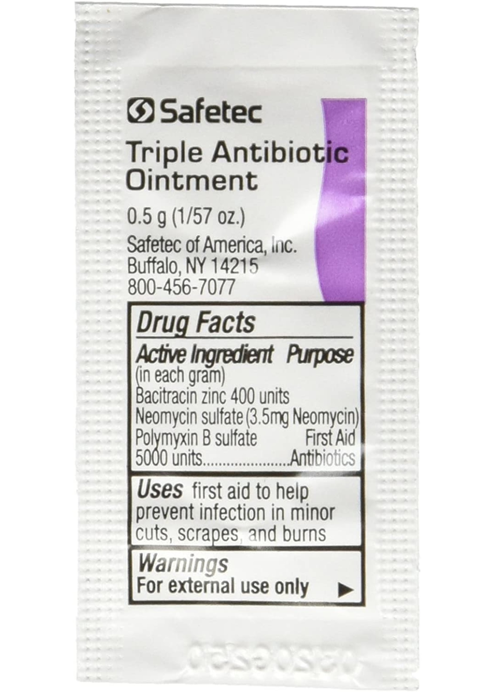 SAFETEC Triple Antibiotic Ointment .5gr Packet