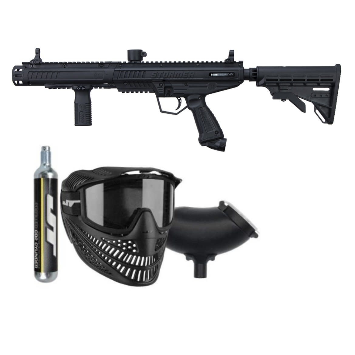 TIPPMANN TIPPMANN STORMER TACTICAL POWERPACK RAPTOR MASK/90G CO2/SQUEEGE/LOADER BLACK