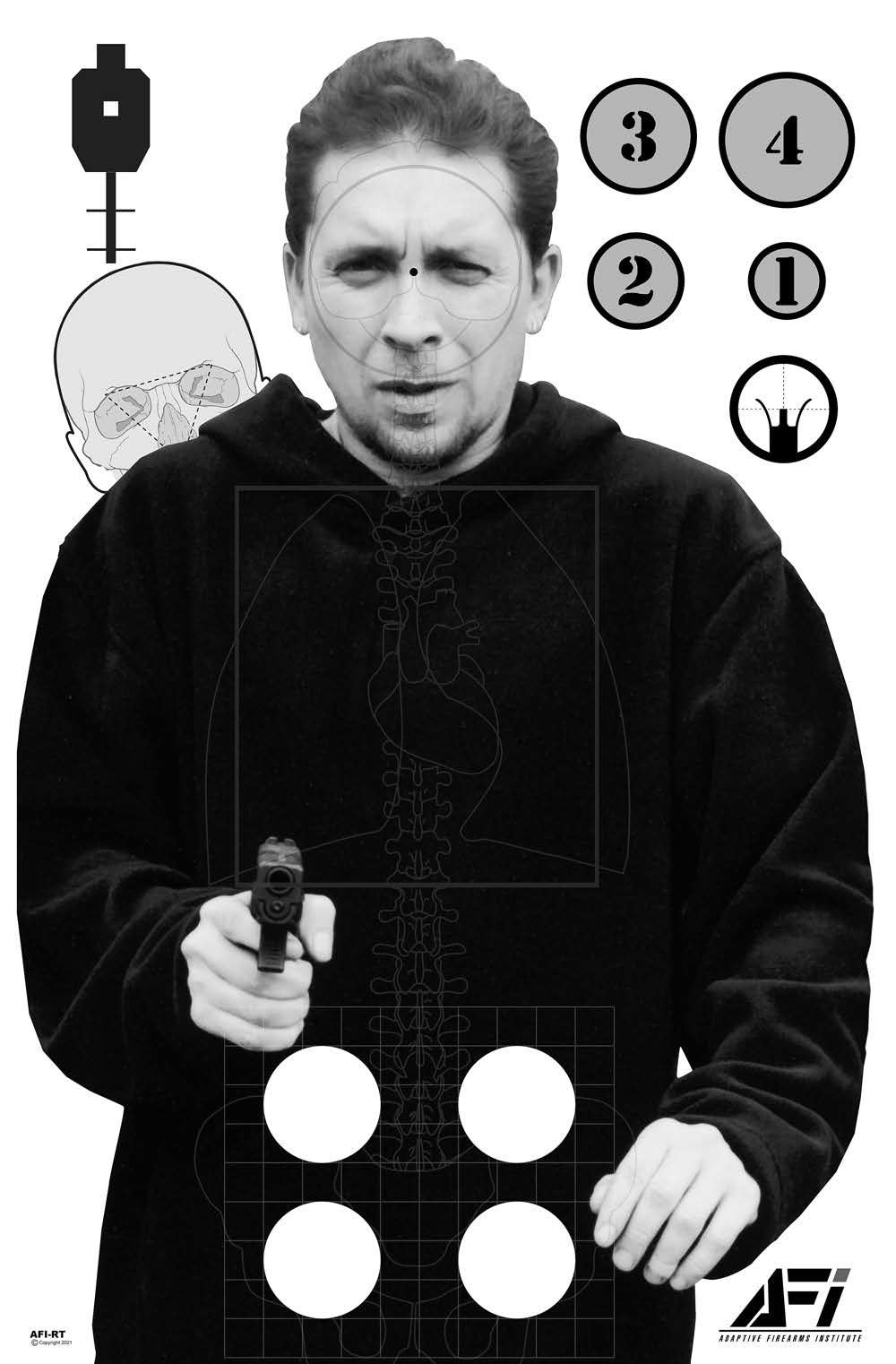 ADAPTIVE FIRARMS INSTITUTE AFI SHOOTING TARGETS 5 PACK