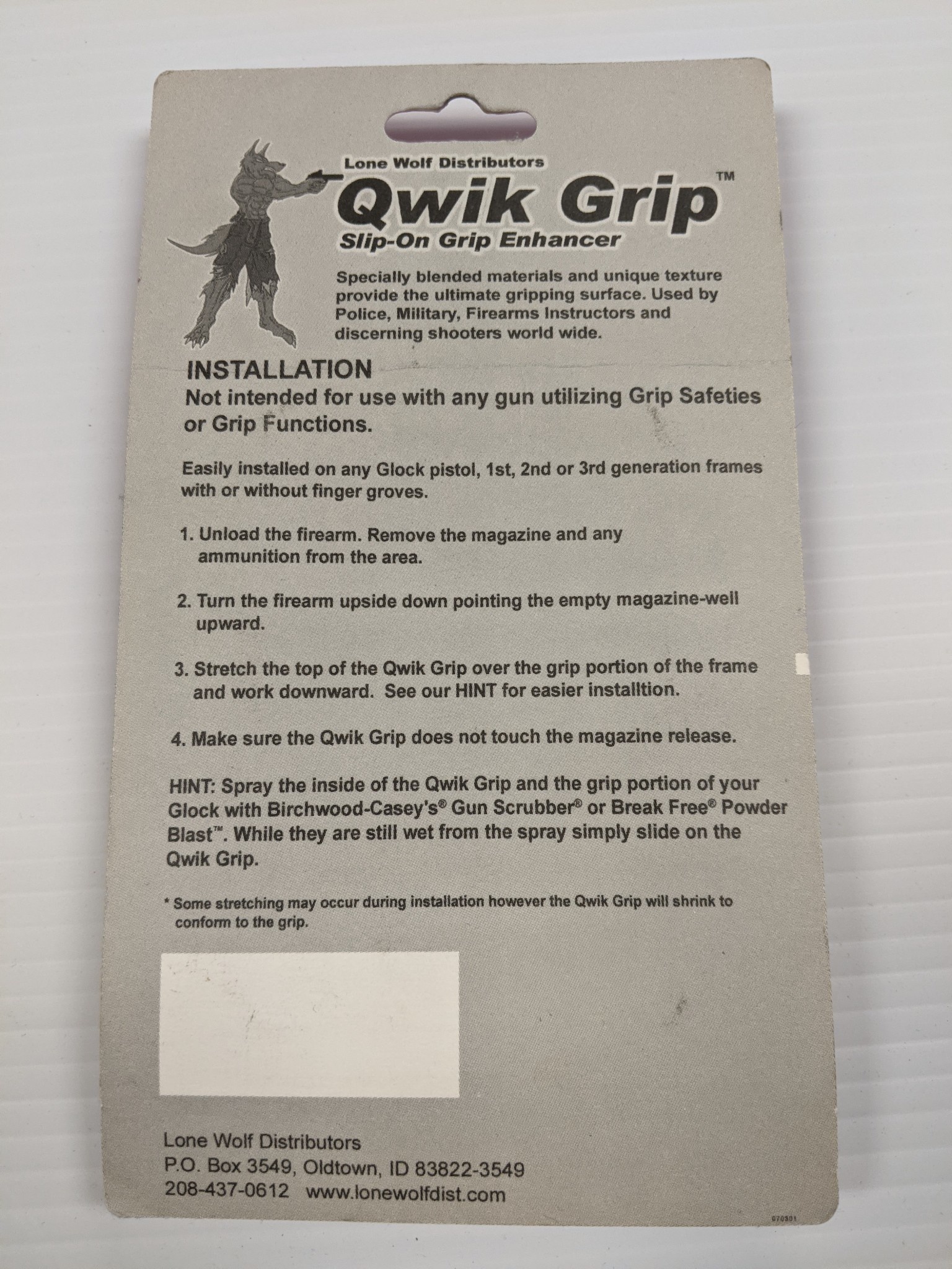 LONE WOLF LONE WOLF QWIK GRIP BLACK