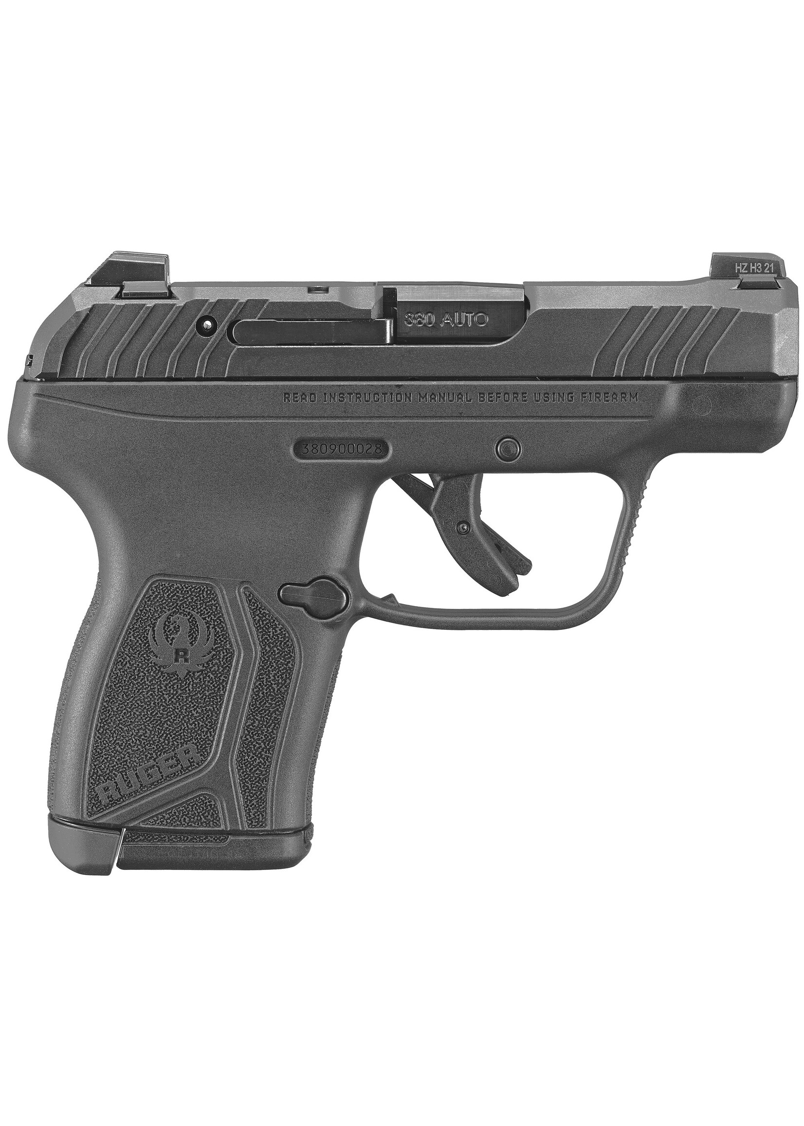 RUGER Ruger, LCP MAX, Double Action Only, Semi-automatic, Polymer Frame Pistol, Compact, 380ACP, 2.8" Barrel, Black Oxide Finish, Tritium Front Sight