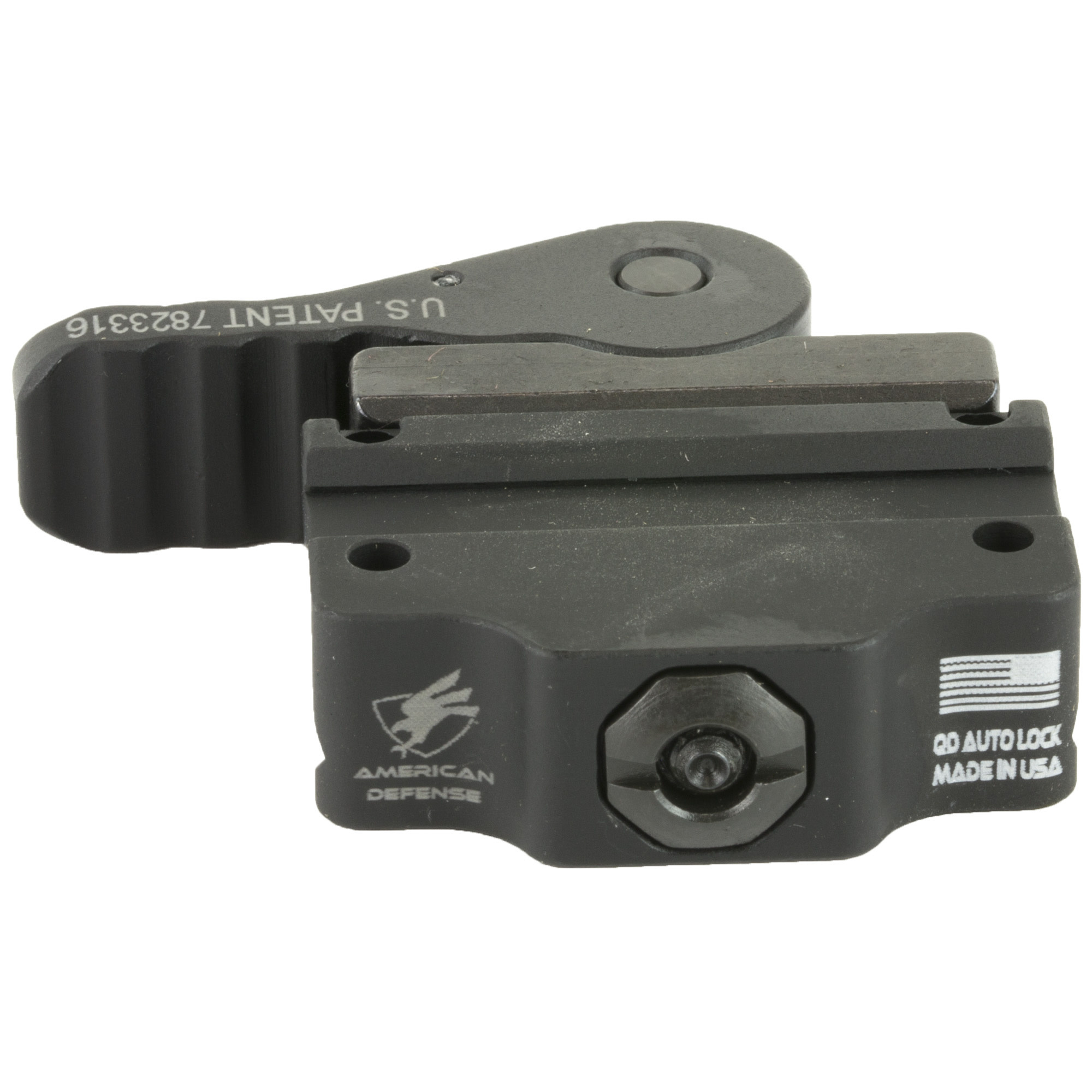 AMERICAN DEFENSE American Defense Mfg., Mount, Quick Detach, Fits Trijicon MRO, Low Profile Height, Black