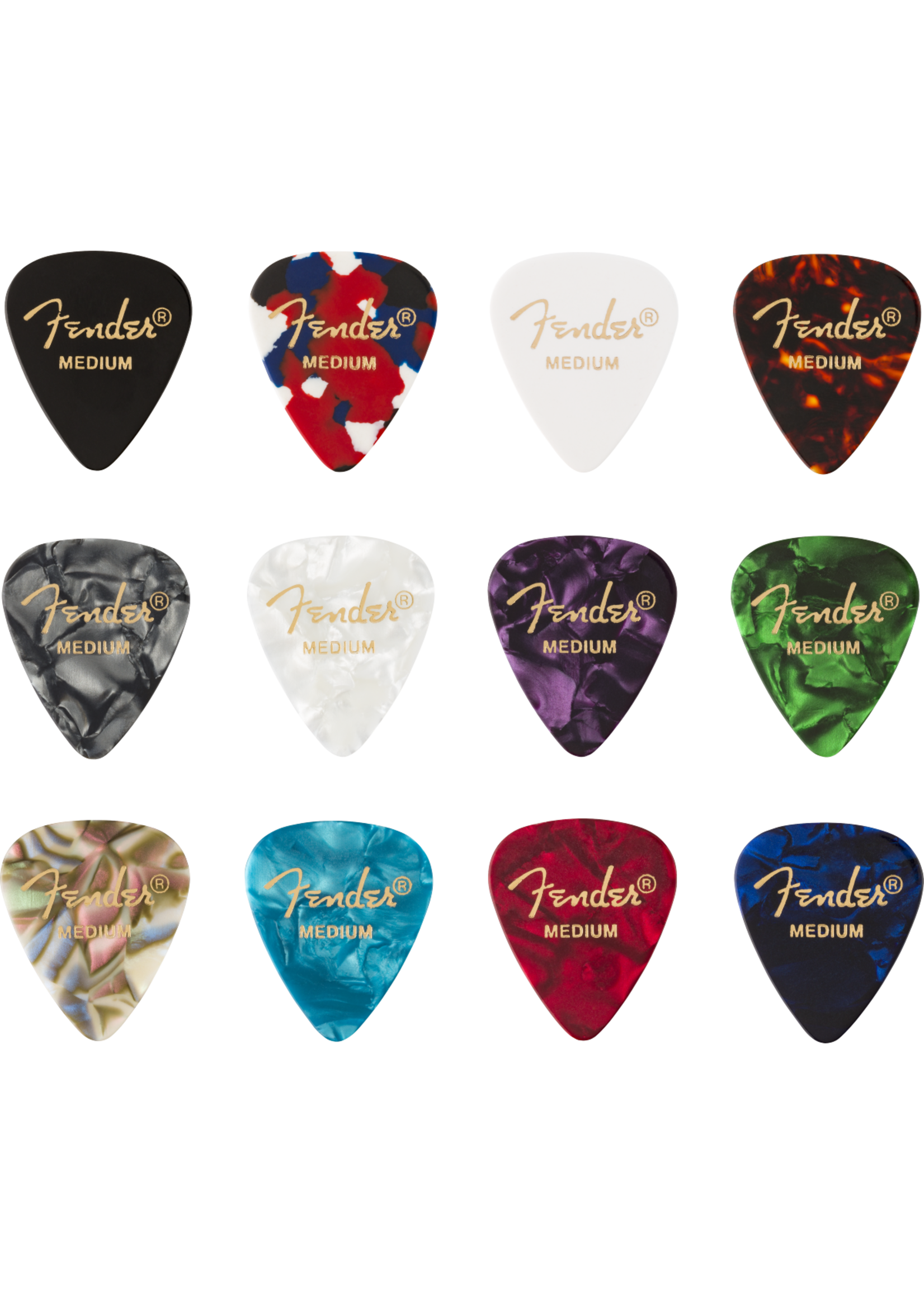 Fender Fender Pick Pack 351 Celluloid Colour Medley