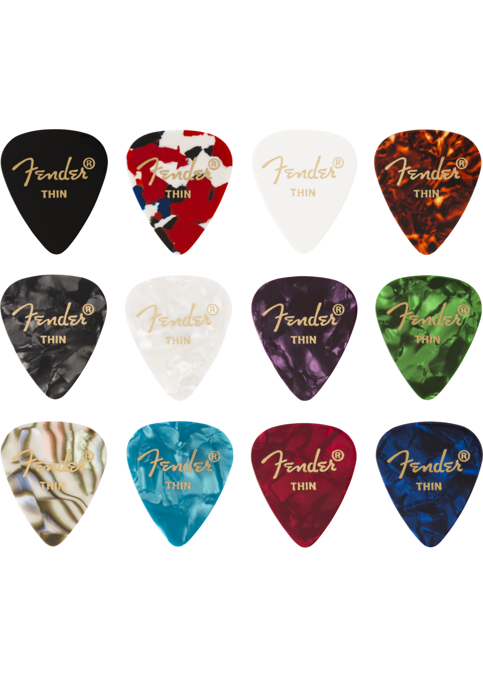 Fender Fender Pick Pack 351 Celluloid Colour Medley