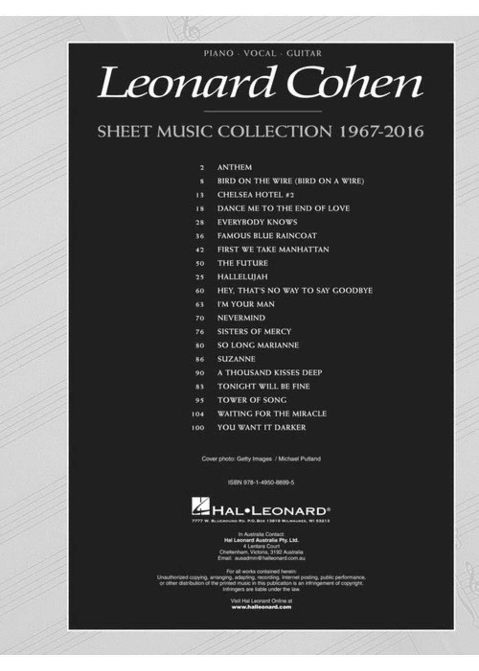 Hal Leonard Leonard Cohen - Sheet Music Collection 1967-2016 PVG