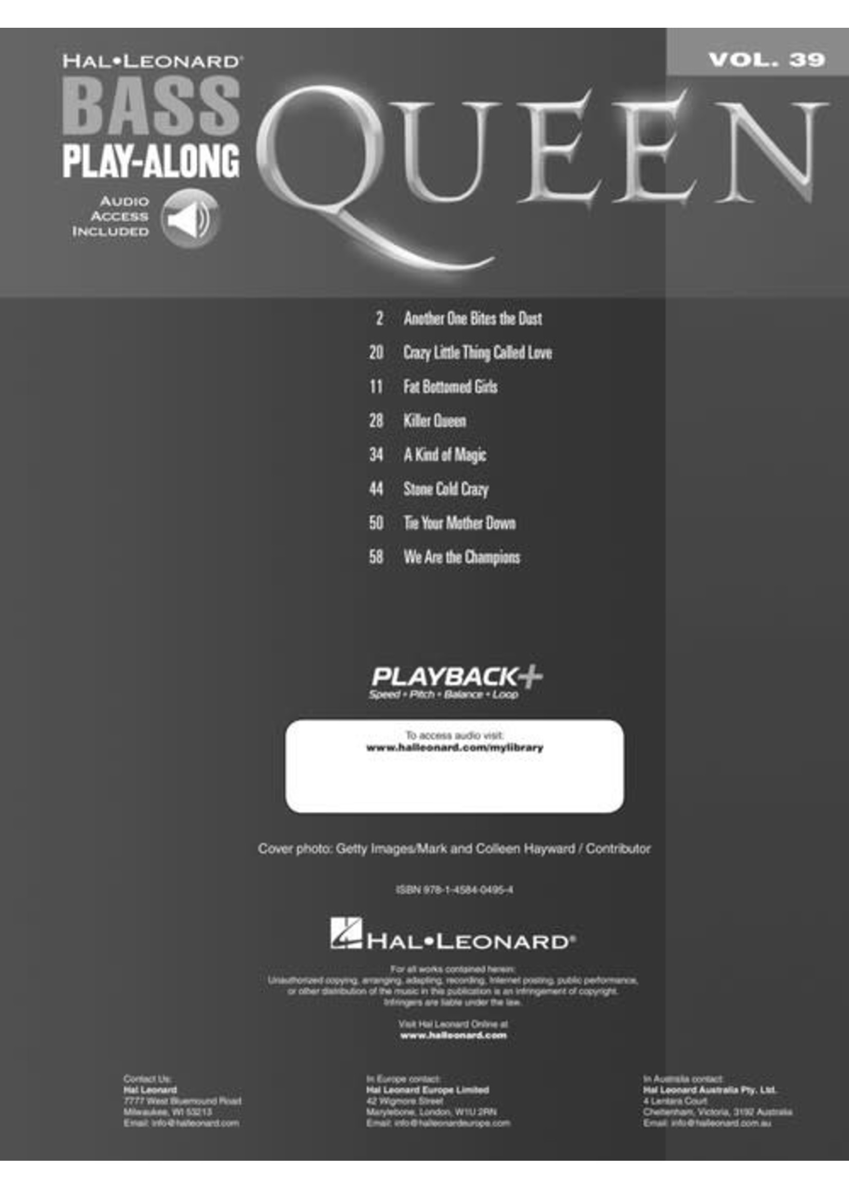 Hal Leonard Queen - Bass Play-Along Vol.39