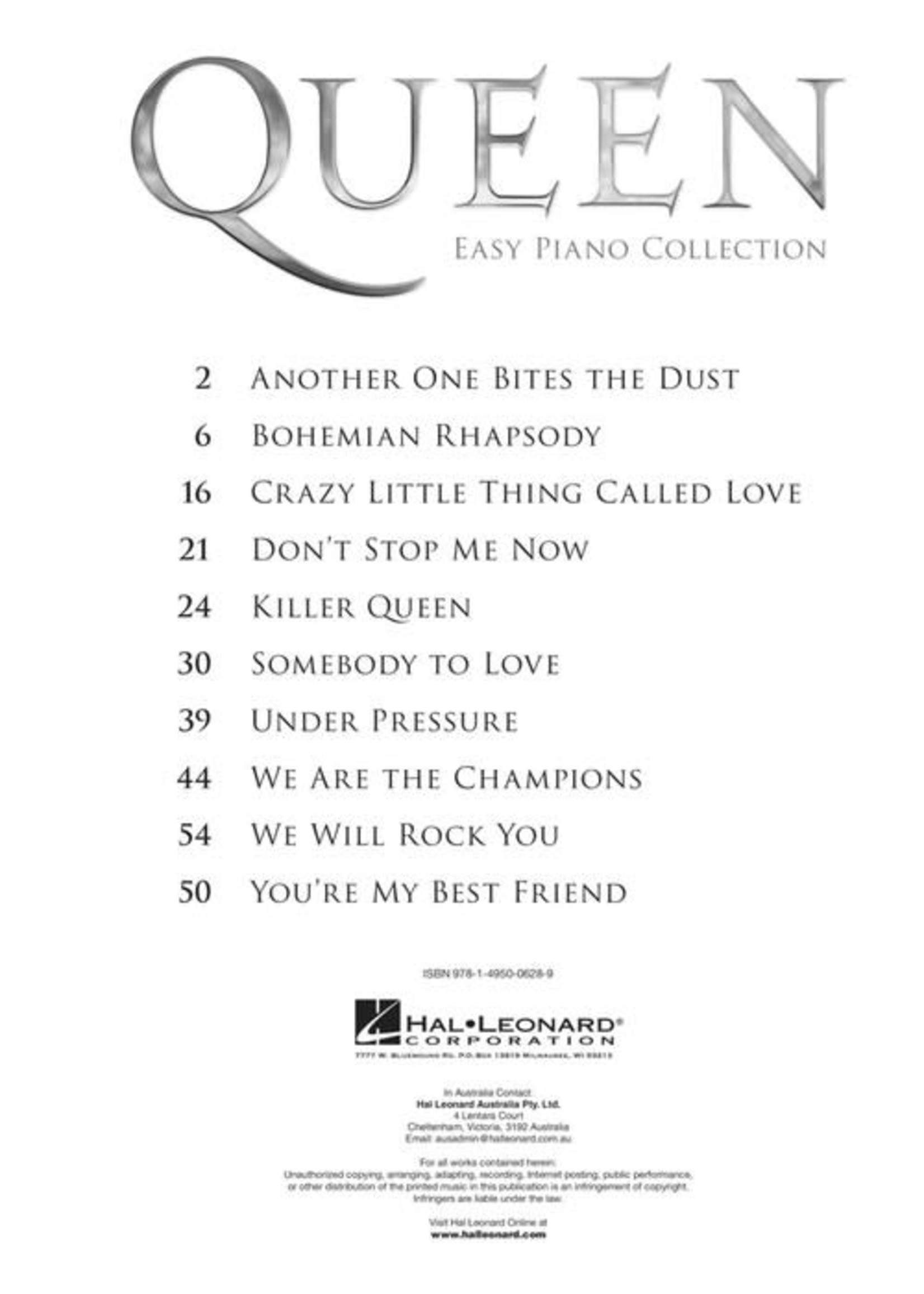 Hal Leonard Queen - Easy Piano Collection
