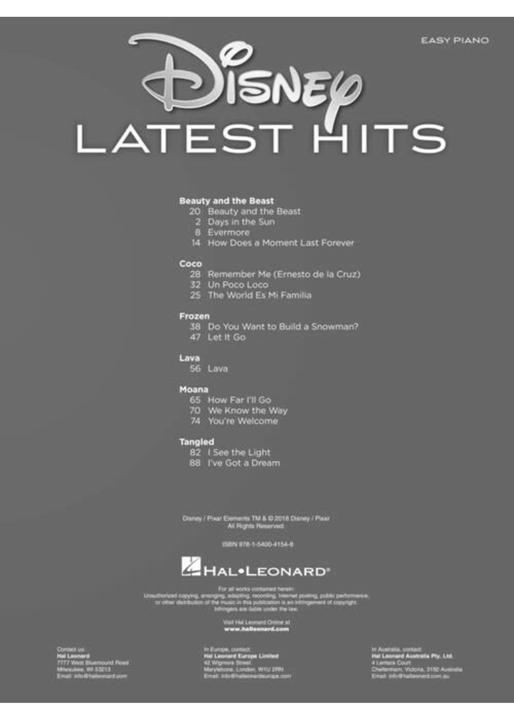 Hal Leonard Disney Latest Hits EP