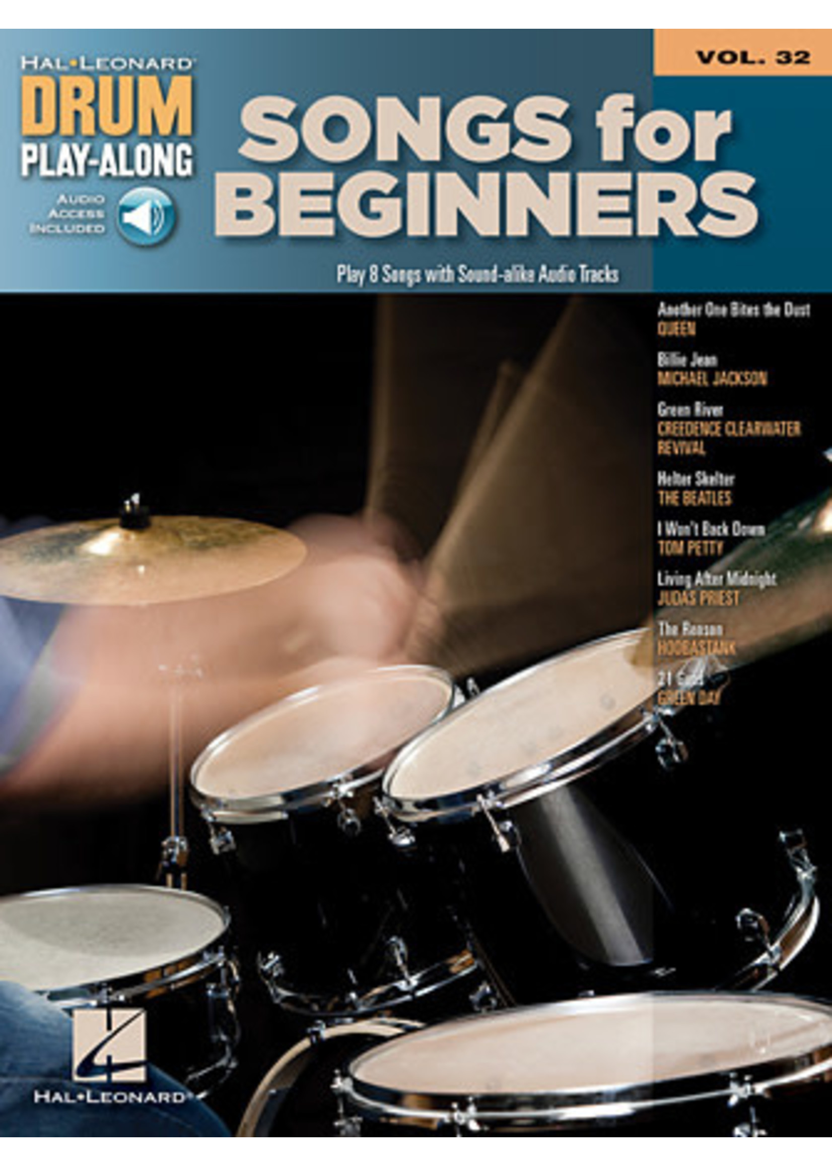 Hal Leonard Songs for Beginners Drum Play-Along Vol 32