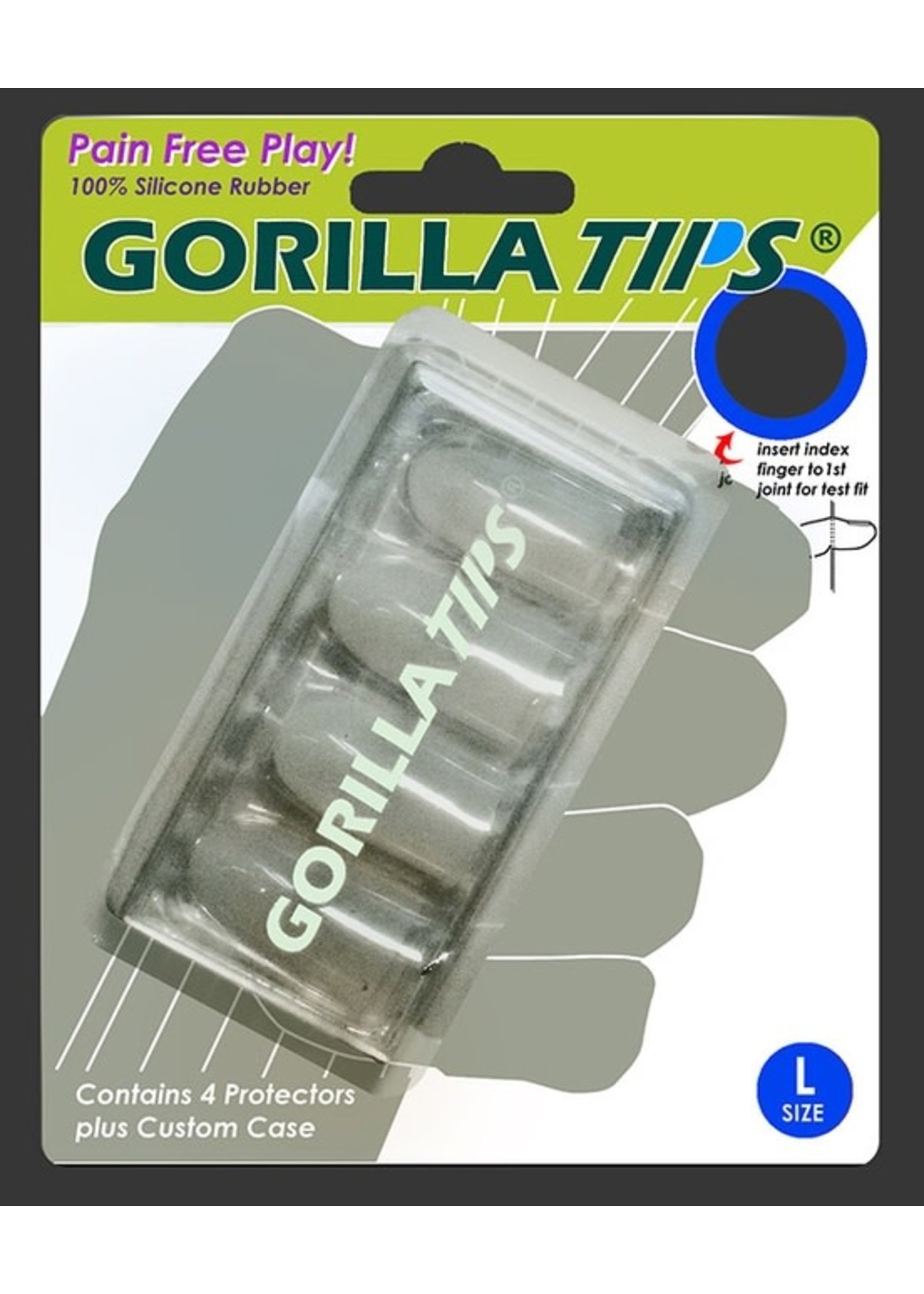 Alfred Gorilla Tips Fingertip Protectors Clear Size Large