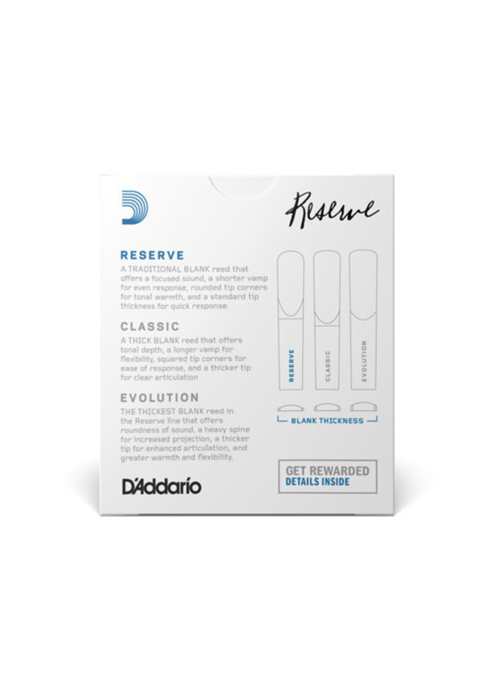 D'Addario D'Addario Reserve Bb Clarinet Reed Single