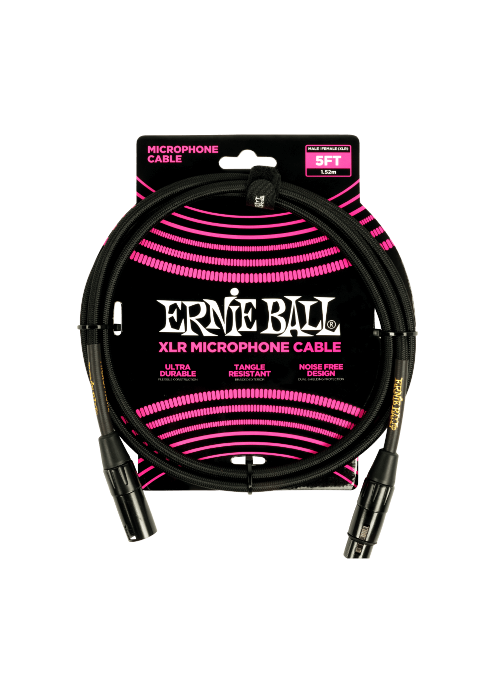 Ernie Ball Ernie Ball Microphone Cable  Braided Black 5'