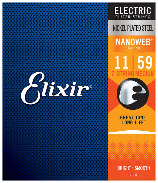Elixir Nanoweb Electric Guitar Strings 7 String Medium - Amadeus Music