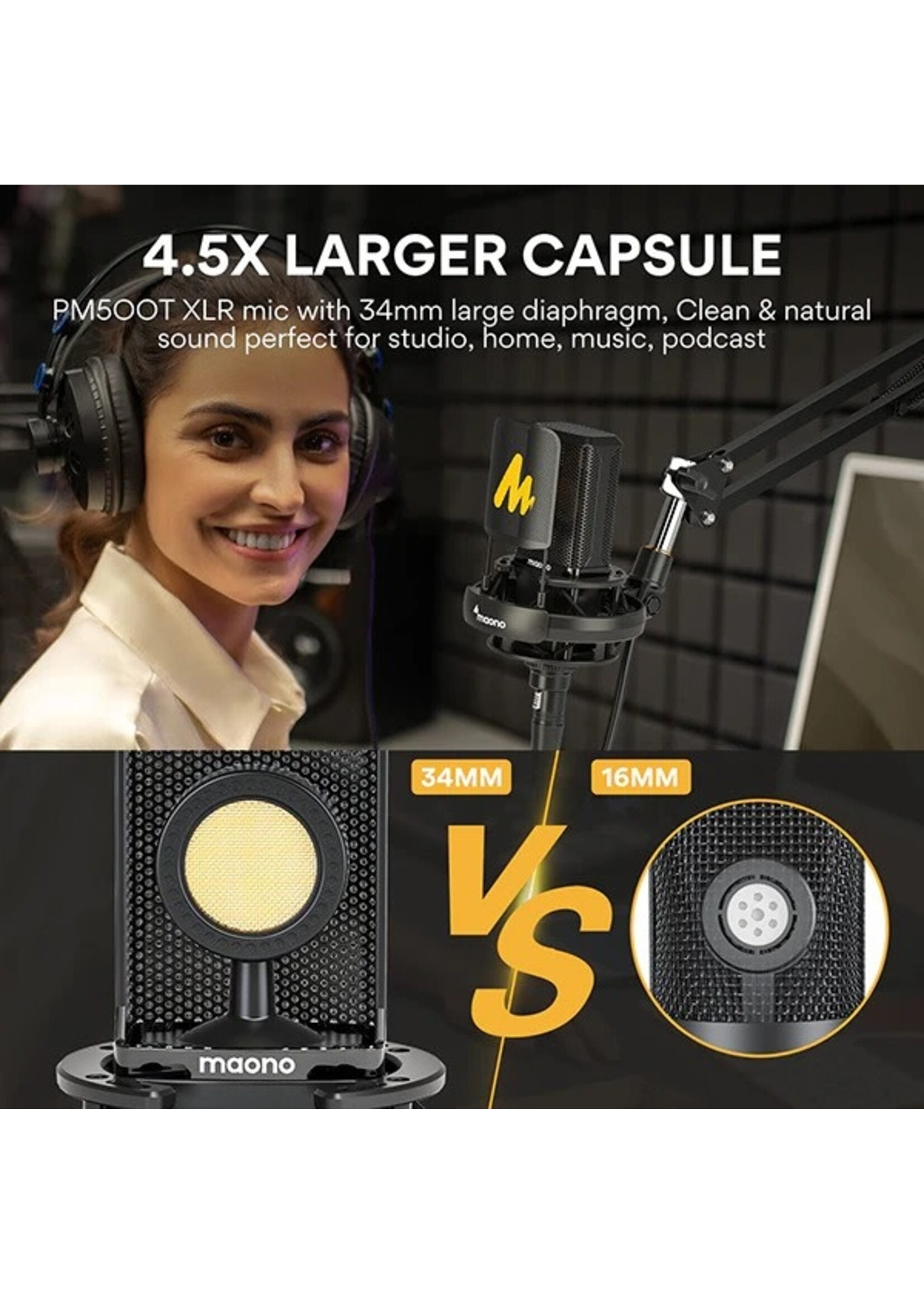 Maono Maono Microphone Condenser XLR w/34mm Large Diaphragm