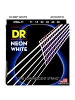DR DR Neon White Coated Acoustic Strings