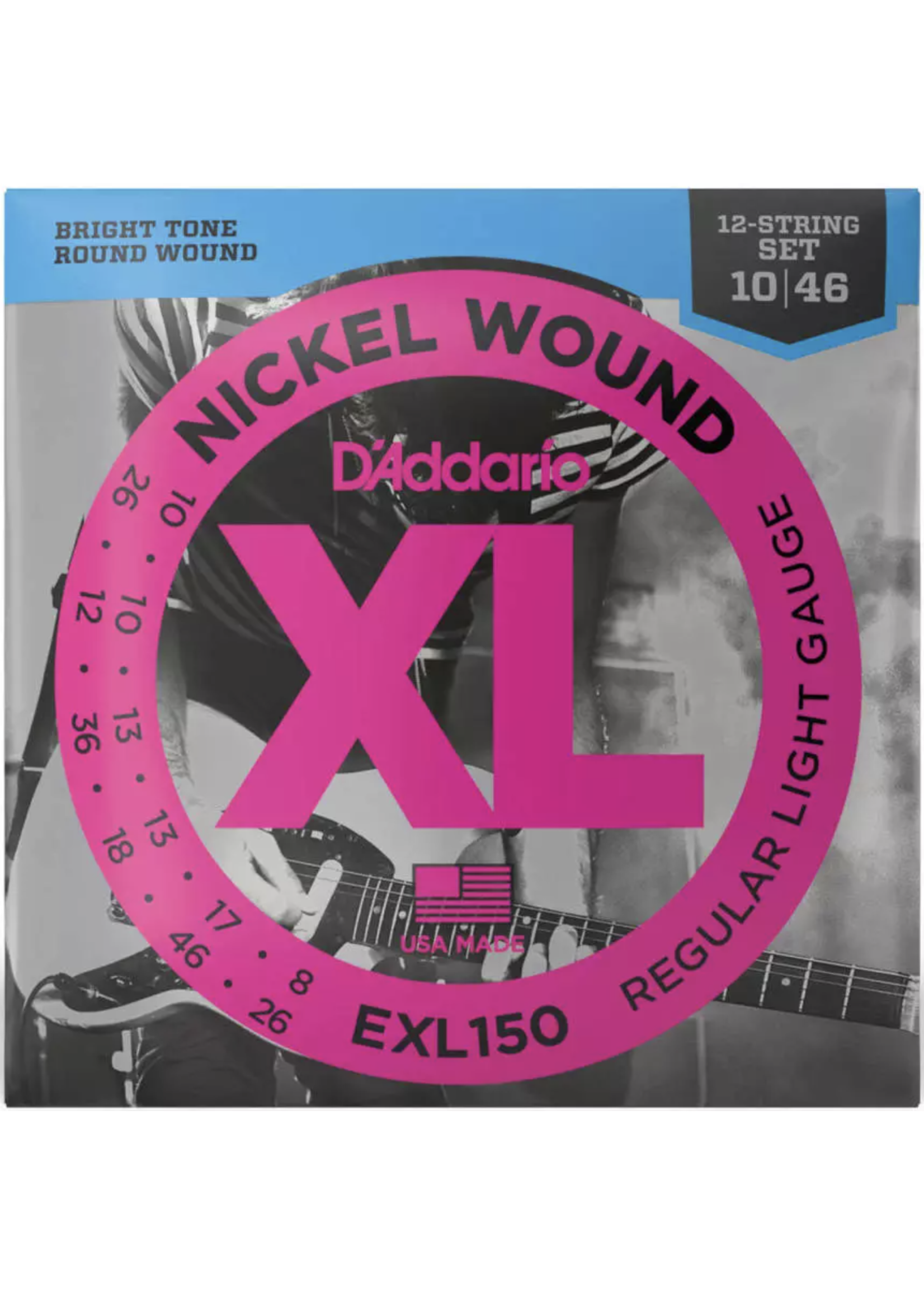 D'Addario D'Addario Electric Strings Nickel Wound 12-String Light EXL150