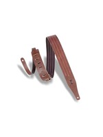 Levy's Levy's Guitar Strap 2" Veg-tan Leather Brown Red Stitch