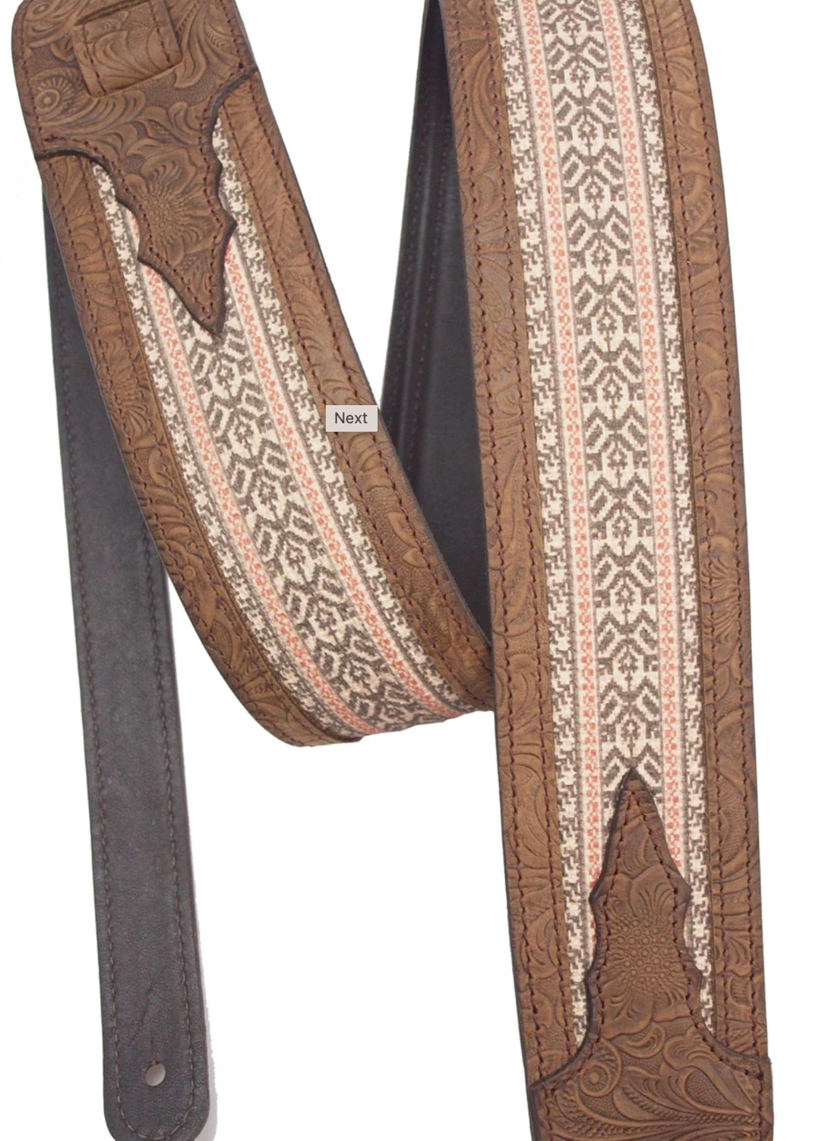 LM Guitar Straps LM Guitar Strap Gallery Leather Series FLC-BR