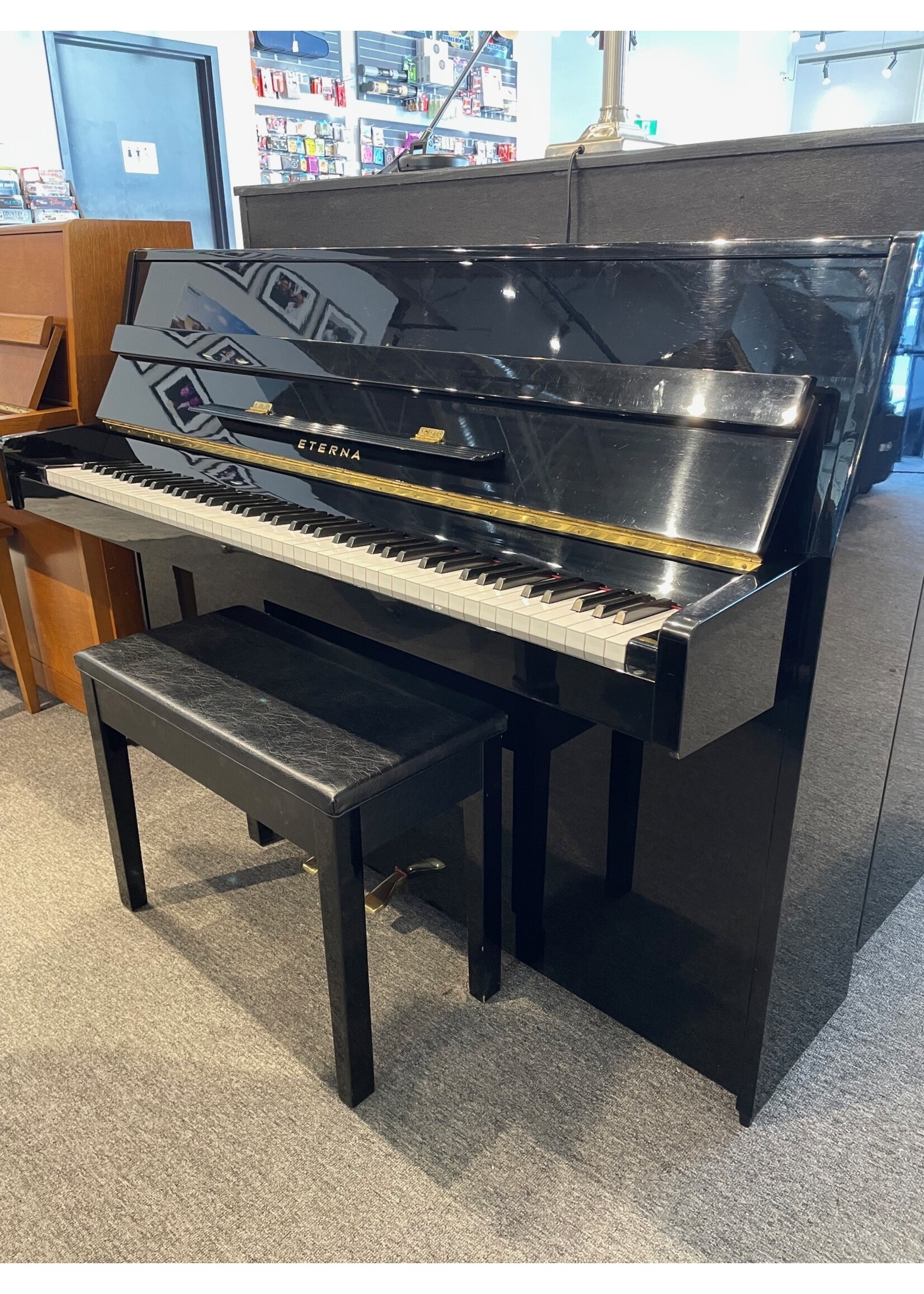 Eterna Pre-Owned Eterna Upright Piano ER10 Polished Ebony